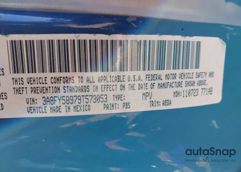 2009 Chrysler Pt Cruiser Touring z USA, uszkodzony, nr VIN 3A8FY58979T573053